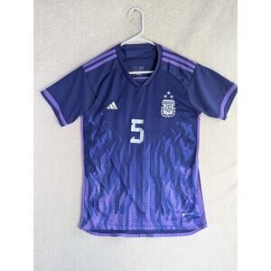 Argentina Away Jersey Mens Medium Purple FIFA World Cup 2022 #5 READ